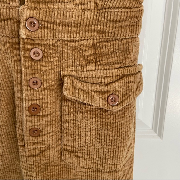 Tan Corduroy Overall Jumper Dress size small - Picture 3 of 4